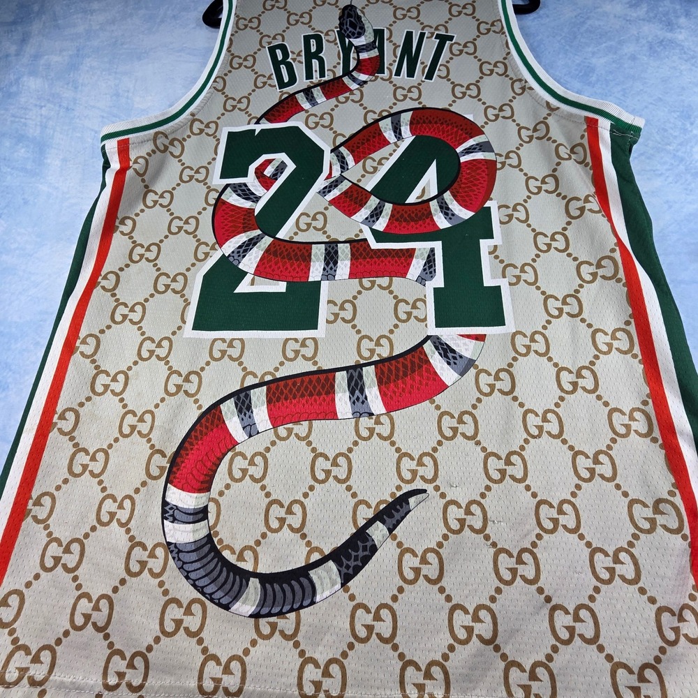 Mitchell & Ness Lakers Kobe Bryant 24 Kingsnake Custom Jersey Tan XL - Picture 9 of 11
